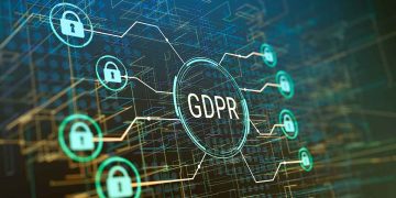 GDPR compliance circle with padlocks
