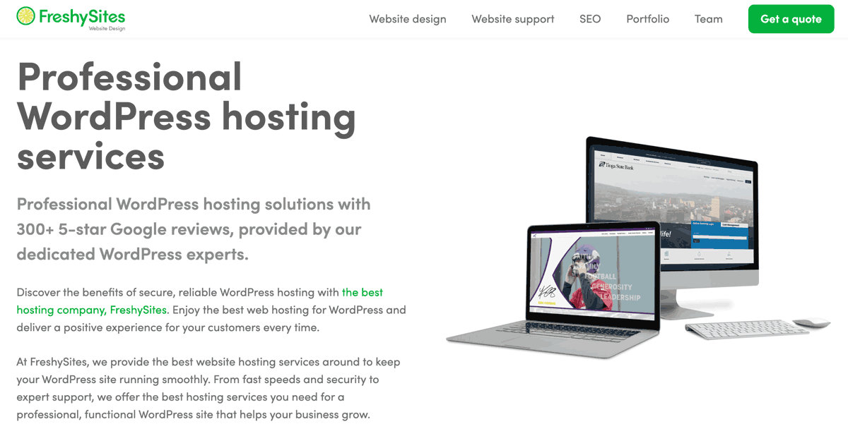 Freshy hosting page